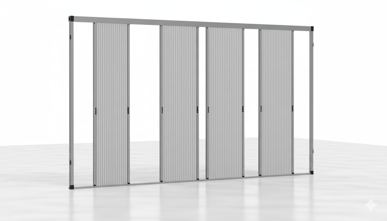 Multi Doors Sliding Pleated Fly Screen  - Made to measure