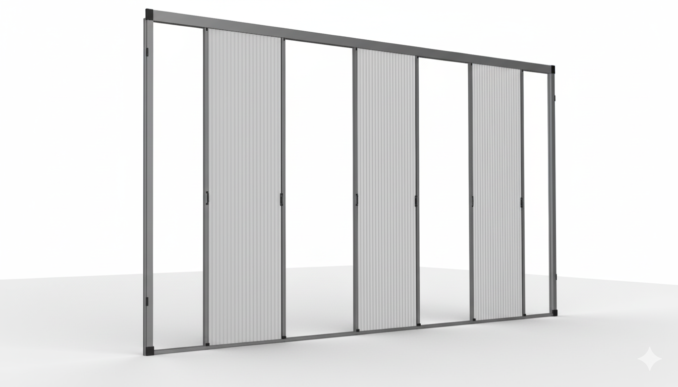 Multi Doors Sliding Pleated Fly Screen  - Made to measure